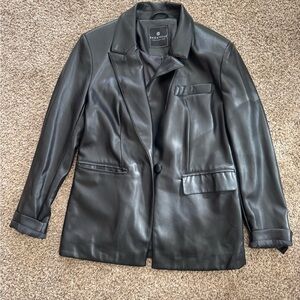 Bagatelle Black Faux Leather Blazer